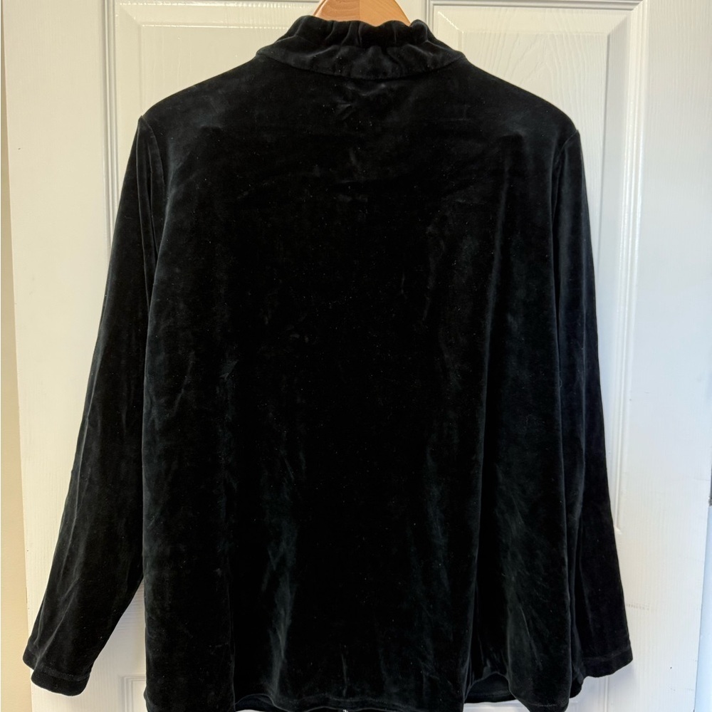 Coldwater Creek Jacket Women’s Black Velvet Full Zip Jacket SIZE 2X - Picture 3 of 11